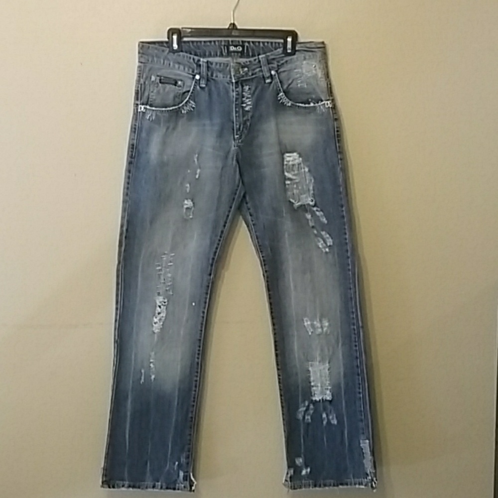 D&G Dolce&Gabbana Jeans Distressed Italy 33x32/33